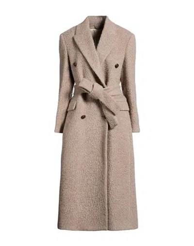 Golden Goose Woman Coat Beige Size 4 Virgin Wool, Mohair Wool, Polyamide In Neutral