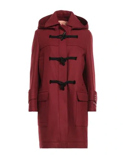 Golden Goose Woman Coat Burgundy Size 4 Virgin Wool, Polyamide In Red