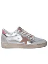 GOLDEN GOOSE GOLDEN GOOSE WOMAN GOLDEN GOOSE 'BALL STAR' SILVER LEATHER SNEAKERS