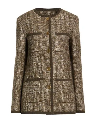 Golden Goose Woman Jacket Military Green Size 4 Virgin Wool, Polyester, Alpaca Wool, Polyamide