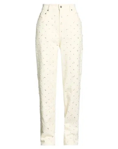 Golden Goose Woman Jeans Ivory Size 29 Cotton In White