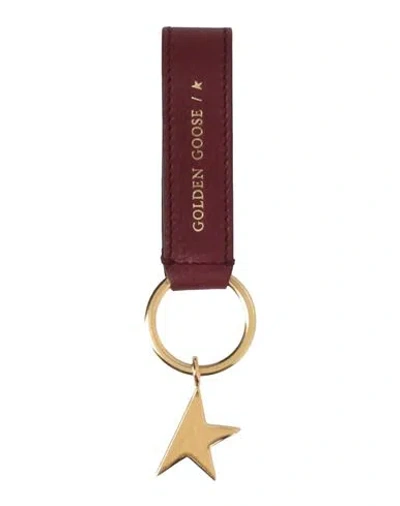 Golden Goose Woman Key Ring Burgundy Size - Calfskin In Brown