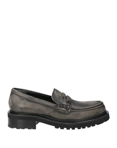 Golden Goose Woman Loafers Charcoal Size 9 Bull Skin In Grey