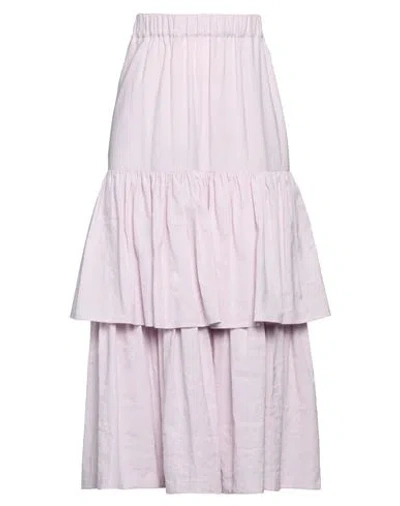 Golden Goose Woman Maxi Skirt Pink Size S Linen, Cotton