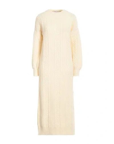 Golden Goose Woman Midi Dress Beige Size L Virgin Wool, Acrylic