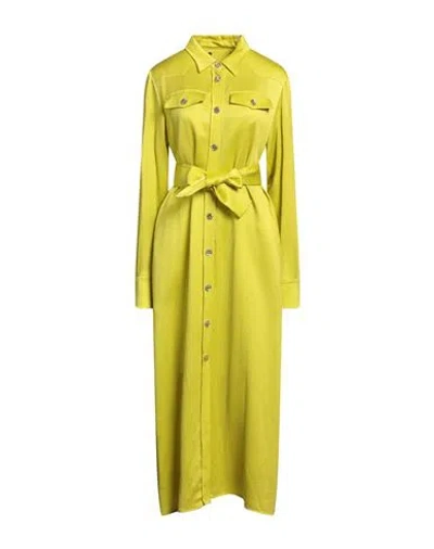 Golden Goose Woman Midi Dress Lime Green Size 4 Viscose, Cupro