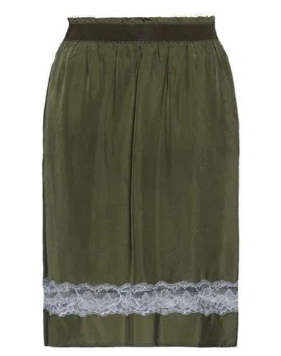Golden Goose Woman Midi Skirt Military Green Size 4 Cupro