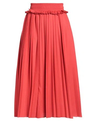 Golden Goose Woman Midi Skirt Tomato Red Size S Polyester