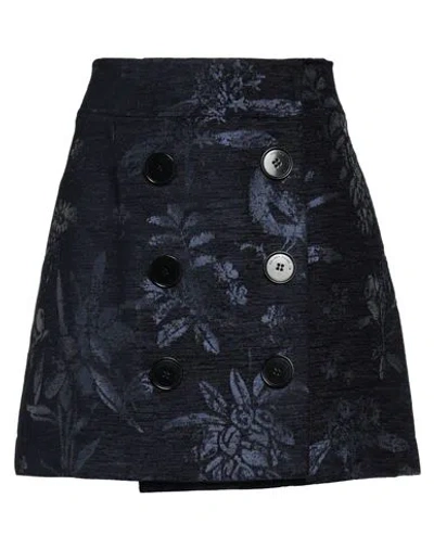 Golden Goose Woman Mini Skirt Navy Blue Size 4 Acrylic, Acetate, Polyester