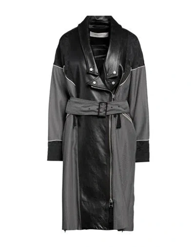 Golden Goose Woman Overcoat & Trench Coat Black Size 4 Polyester, Virgin Wool