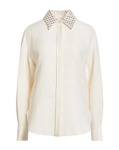 GOLDEN GOOSE GOLDEN GOOSE WOMAN SHIRT CREAM SIZE S COTTON, VISCOSE