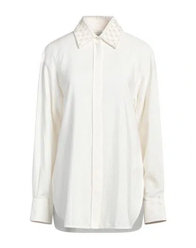 Golden Goose Woman Shirt Ivory Size L Silk, Viscose In White