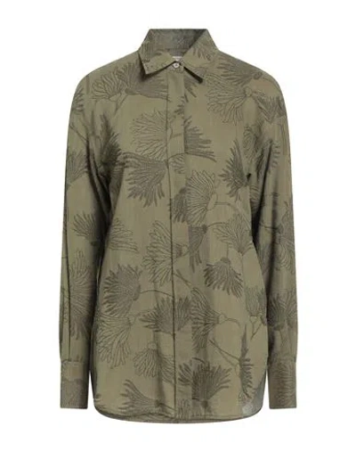 Golden Goose Woman Shirt Military Green Size S Viscose, Cotton