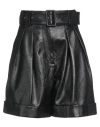 Golden Goose Woman Shorts & Bermuda Shorts Black Size 6 Soft Leather