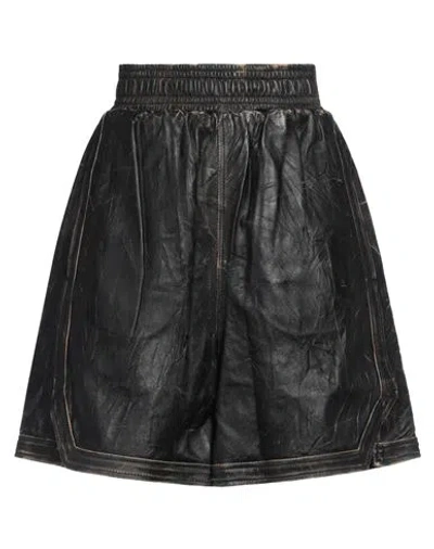 Golden Goose Woman Shorts & Bermuda Shorts Black Size S Sheepskin