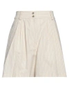 Golden Goose Journey Ws Pleated Shorts Leilah Vintage Cotton M In White