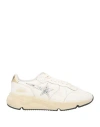 Golden Goose Running Sole Leather Sneakers In White