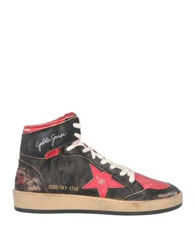 Golden Goose Woman Sneakers Red Size 8 Leather In Multi