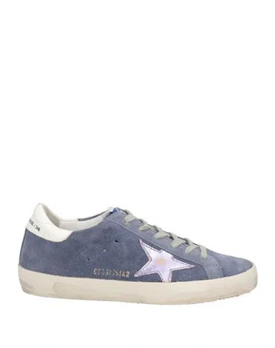 Golden Goose Woman Sneakers Slate Blue Size 6 Leather