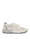 Golden Goose Dad-star Distressed Leather-trimmed Mesh And Suede Sneakers In White