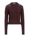 Golden Goose Sassafras Wool Sweater With Rhinestones In Brown