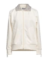 Golden Goose Cream Sequined Zip Sweatshirt In White