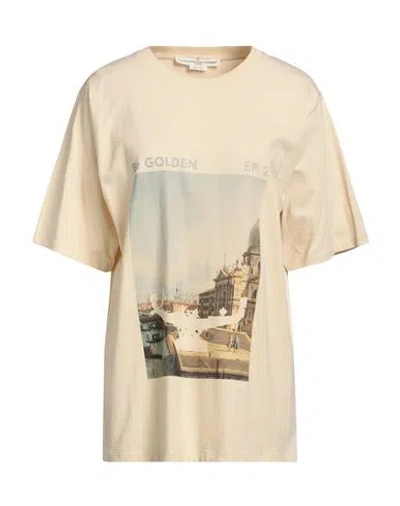 Golden Goose Woman T-shirt Cream Size S Cotton In White