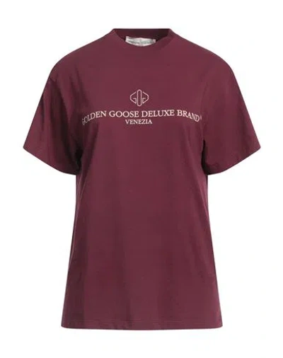Golden Goose Woman T-shirt Deep Purple Size S Cotton In Purple