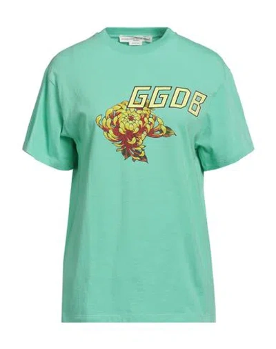 Golden Goose Woman T-shirt Light Green Size S Cotton