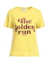 GOLDEN GOOSE GOLDEN GOOSE WOMAN T-SHIRT MUSTARD SIZE M LINEN, ELASTANE