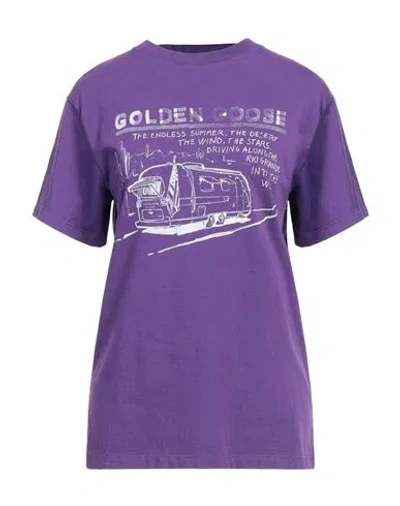 Golden Goose Woman T-shirt Purple Size S Cotton