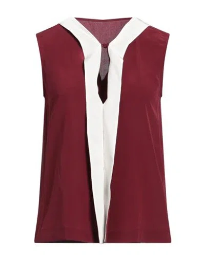 Golden Goose Woman Top Burgundy Size S Silk In Red