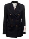 Golden Goose Deluxe Brand Dark Blue Diva Double-breasted Blazer In Black