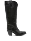 Golden Goose 85mm Wish Star Francesca Leather Boots In Black
