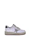 Golden Goose 'ballstar 2' White Low Top Sneakers With Star Patch On The Side And Contrasting Heel In Red