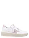 Golden Goose Ball Star 2 White Leather Sneakers In White Pink