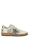 Golden Goose Ballstar Leather Sneakers In Silver