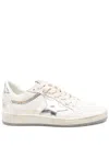 Golden Goose Ball Star Sneakers In Vintage Effect Leather With Silver Star And Heel Tab In Multi