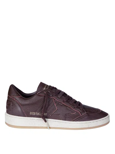 Golden Goose Women's Ball Star Leather Sneakers With Unique Toe And Heel Design In Burgundy