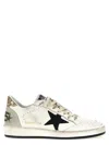 Golden Goose Ballstar Leather Upper And Toe Glitter Star And Heel Suede Spur Shoes In Multi