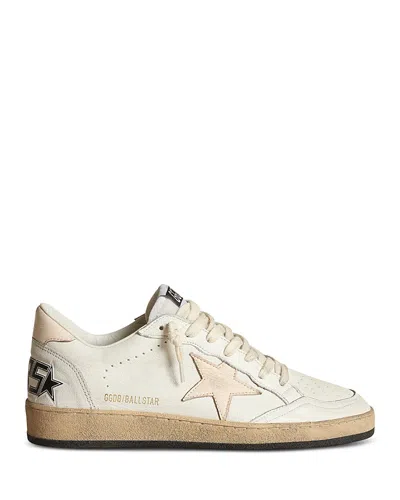 Golden Goose Women's Ball Star Sneakers In White/salmon Pink