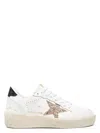 Golden Goose Women's Ball Star 2 Sneakers With Gold Glitter Star And Black Glitter Heel Tab In White