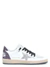 Golden Goose Women's Ballstar Leather Upper Suede Tongue Sneaker In White,eggnog,cabernet