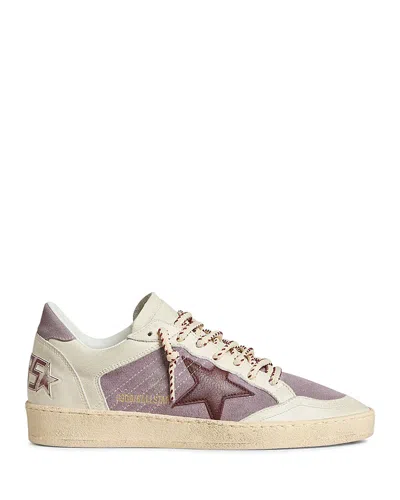 Golden Goose Leather-star Sneakers In Purple