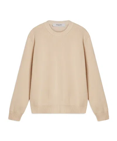 Golden Goose Women's Beige Sweater With 'golden' Lettering On The Back In Brown