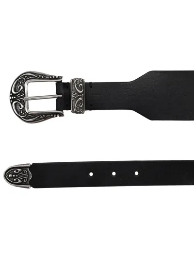 Golden Goose Black Cow Leather Belt