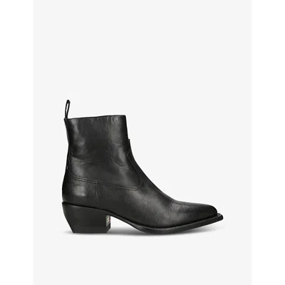 GOLDEN GOOSE WOMENS GOLDEN GOOSE DEBBIE LEATHER BLOCK-HEEL ANKLE BOOTS
