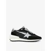 Golden Goose Running Marathon Leather-trimmed Shell Sneakers In Black/comb