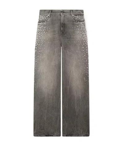 Golden Goose Studded Faded Jeans In Black
