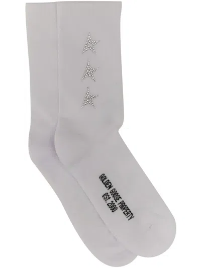 Golden Goose Women Calzini Con Logo In White